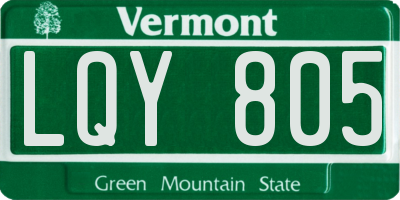 VT license plate LQY805