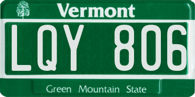 VT license plate LQY806