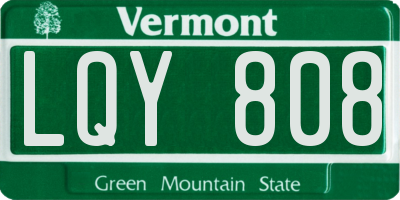VT license plate LQY808