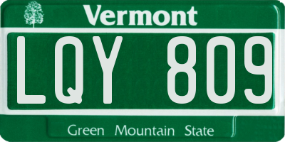 VT license plate LQY809