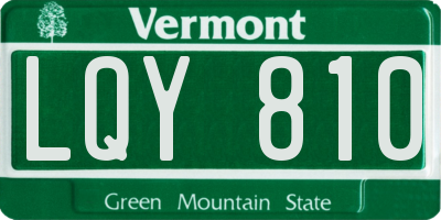 VT license plate LQY810