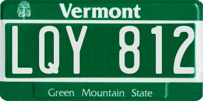 VT license plate LQY812