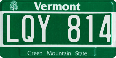 VT license plate LQY814