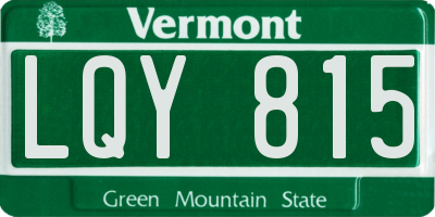 VT license plate LQY815
