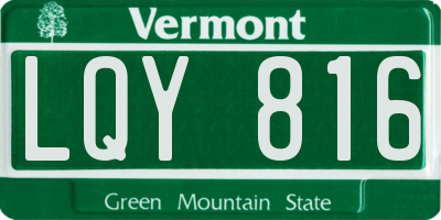 VT license plate LQY816