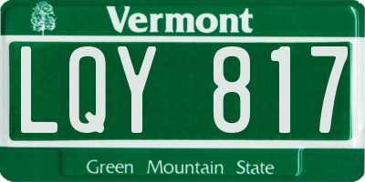 VT license plate LQY817