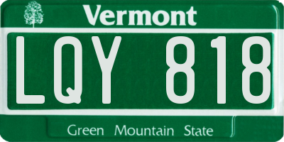 VT license plate LQY818