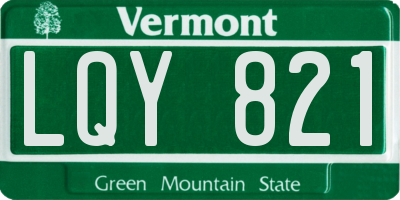 VT license plate LQY821