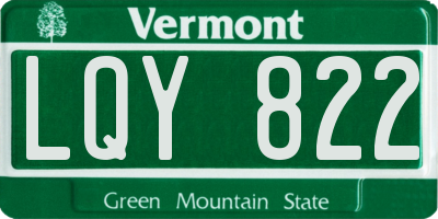 VT license plate LQY822