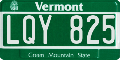 VT license plate LQY825
