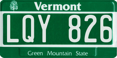 VT license plate LQY826