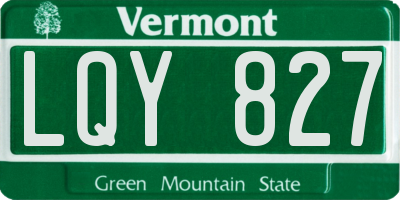 VT license plate LQY827