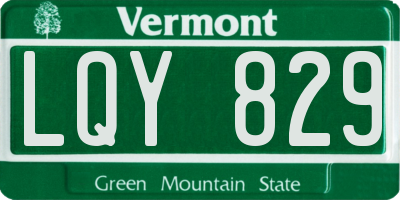 VT license plate LQY829