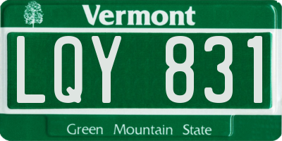 VT license plate LQY831