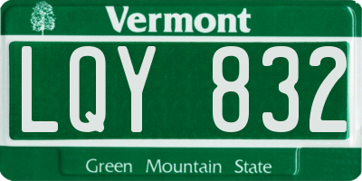 VT license plate LQY832