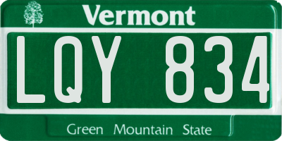 VT license plate LQY834