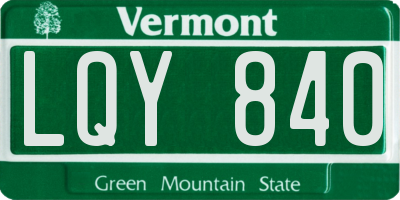 VT license plate LQY840