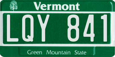 VT license plate LQY841