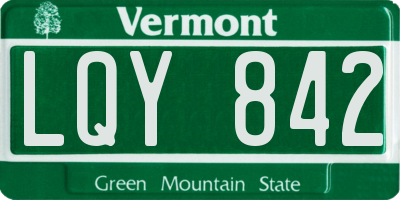 VT license plate LQY842