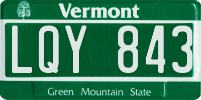 VT license plate LQY843