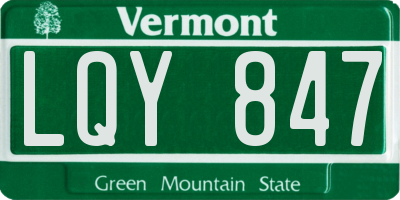 VT license plate LQY847