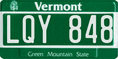 VT license plate LQY848