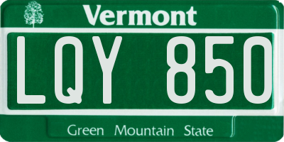 VT license plate LQY850