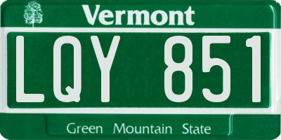 VT license plate LQY851