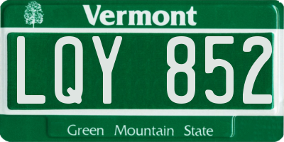 VT license plate LQY852