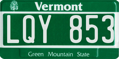 VT license plate LQY853