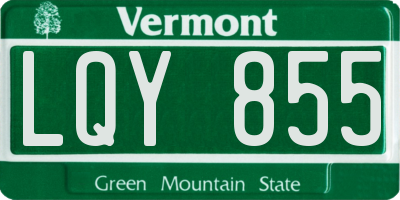VT license plate LQY855