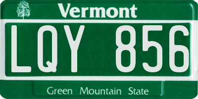 VT license plate LQY856