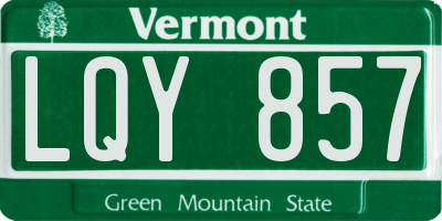 VT license plate LQY857