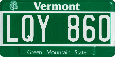 VT license plate LQY860