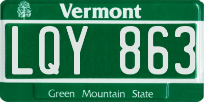 VT license plate LQY863