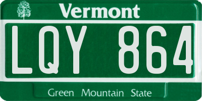 VT license plate LQY864