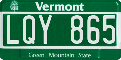 VT license plate LQY865