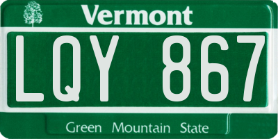 VT license plate LQY867