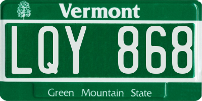 VT license plate LQY868