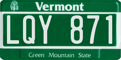 VT license plate LQY871