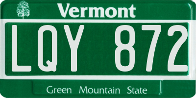 VT license plate LQY872