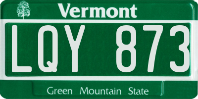VT license plate LQY873