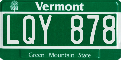 VT license plate LQY878