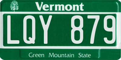 VT license plate LQY879