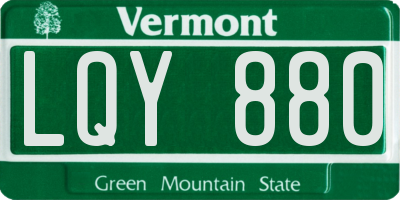 VT license plate LQY880