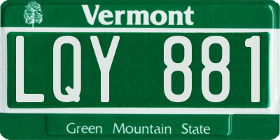 VT license plate LQY881