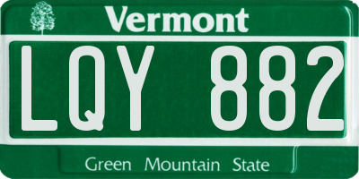 VT license plate LQY882