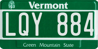VT license plate LQY884