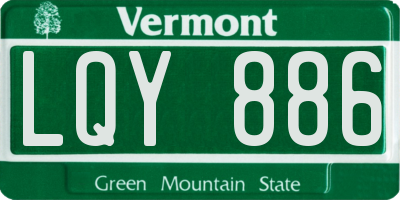 VT license plate LQY886
