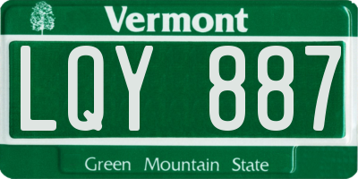 VT license plate LQY887